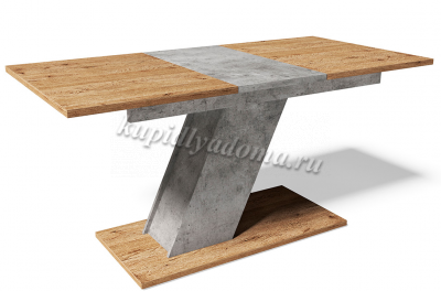 Стол обеденный Мемфис (Серый бетон/Дуб антор)