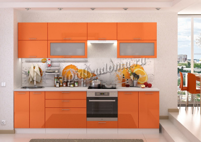 Шкаф нижний ШН1Я 1000 Кухня Ксения (Оранжевый глянец)