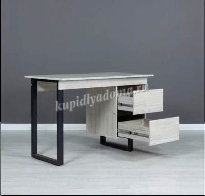 Письменный стол Вита 18 (Дуб беленый/Металл черный)
