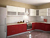 Кухня Ксения 1,4 МДФ (Белый/Красный)